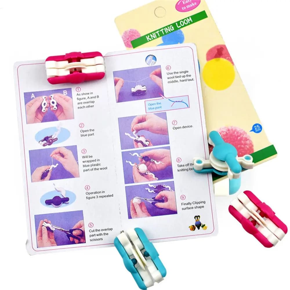2pcs/lot Fashion Needle Craft Hand Kits Weaver Tool Pompom Maker Fluff Ball Wool Knitting