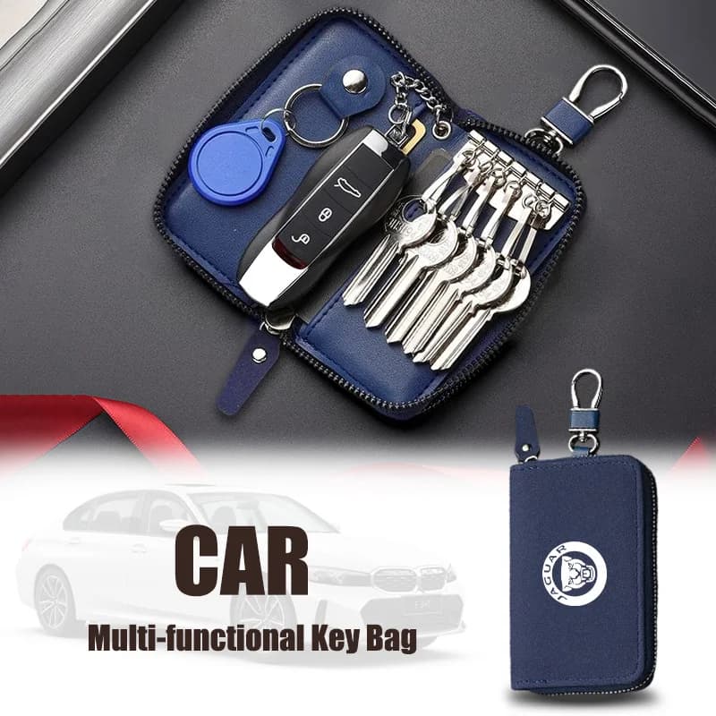 Fashion Car Key Bag Cover Case Card Coin Wallet For Jaguar X-TYPE F-TYPE S-TYPE XE XF XJ XK XJR XFR XJS1 Auto Interior Accessory