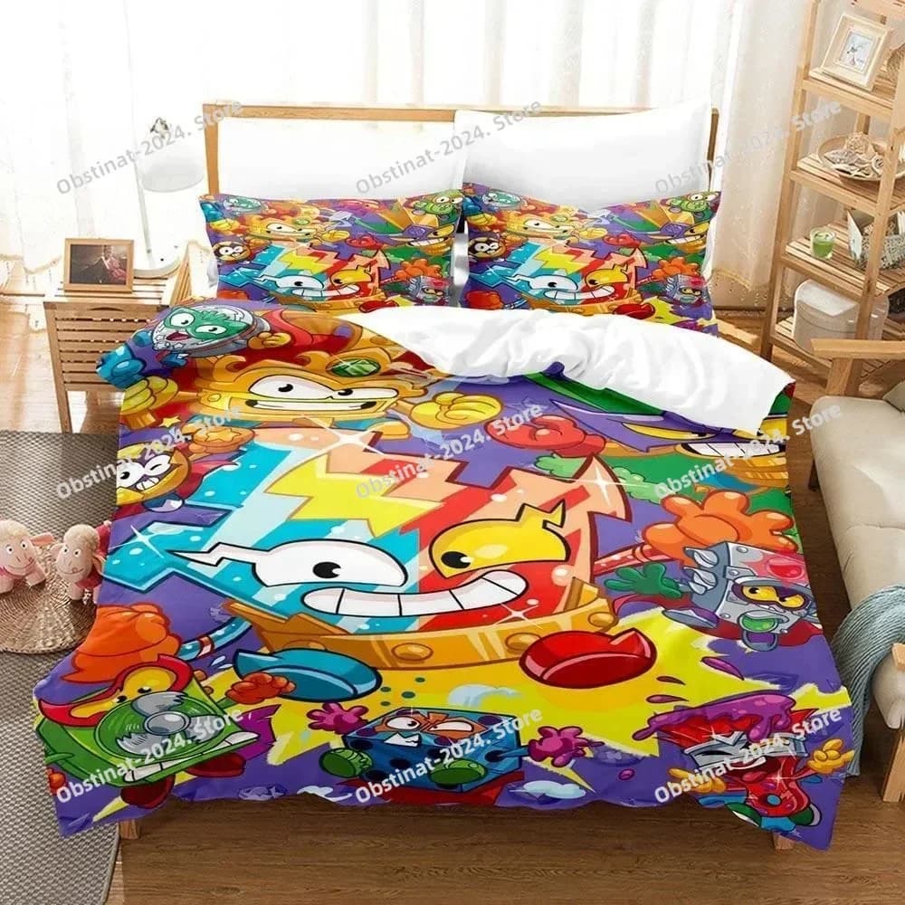 Stampa 3D Anime Super Zings Set biancheria da letto Singolo Twin Completo Queen King Size Set letto per bambini per adulti Set copripiumino Tessili per la casa