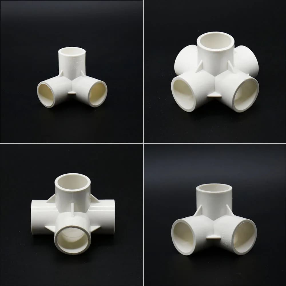 Connettore in PVC 20/25/32/50mm, Accoppiatore in Plastica a 3/4/5 Vie, Raccordi Tridimensionali per Tubi di Alimentazione Idrica DN15/20/25/40