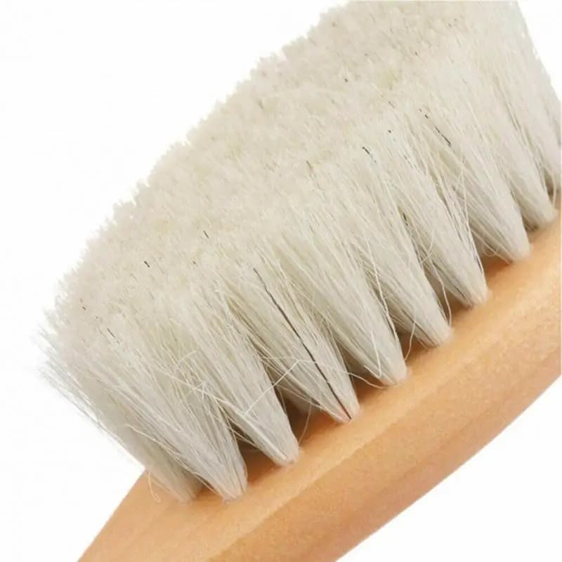 Pettine per spazzola in legno di lana per neonato Strumento per massaggio alla testa Pettine per spazzola da bagno portatile per bambini, speciale per parrucche di capelli veri