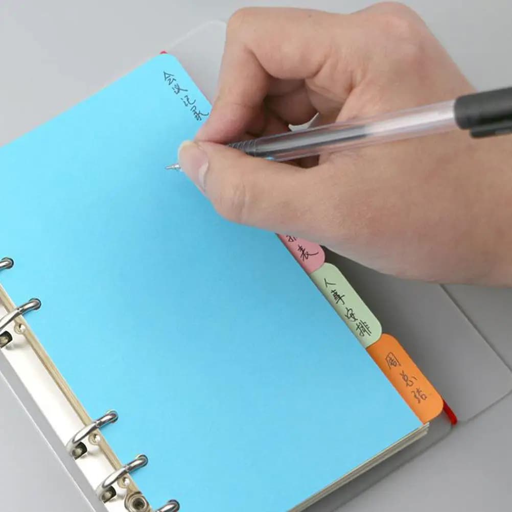 30 divisori in carta con etichette in plastica colorate per quaderni, agende e ricariche, schede per classificazione e indicizzazione
