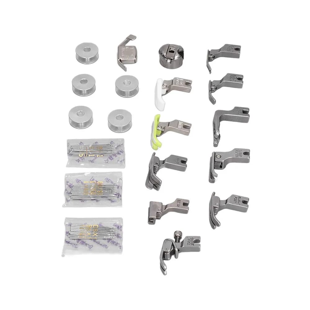 Set piedino in acciaio inossidabile Scatola portaoggetti in plastica Pezzi multipli Kit piedini piedino per macchina da cucire