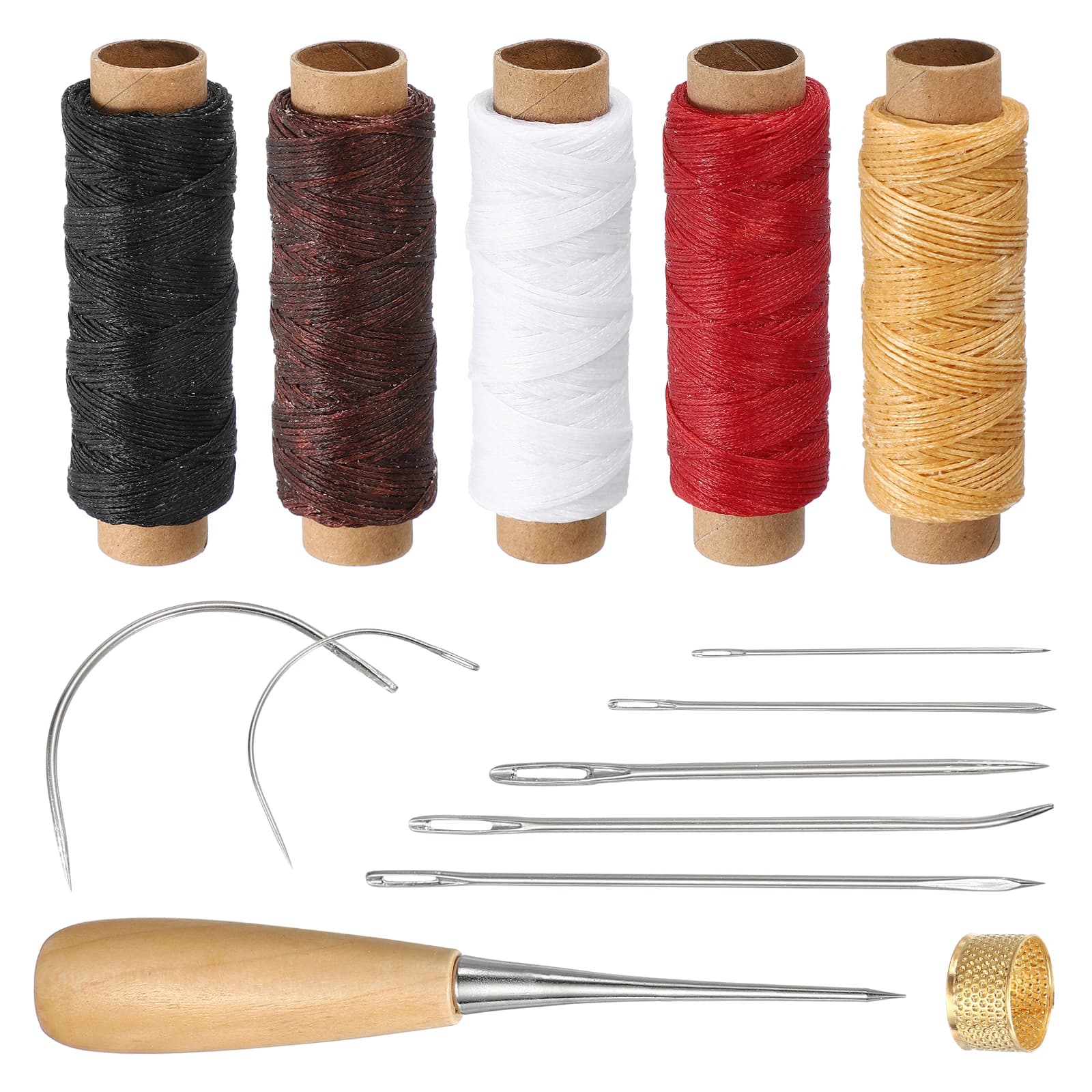 Waxed Thread Cord, 0.8mm 150D Leather Sewing Waxed Thread Cord Kit for Sewing Stitching Bookbinding Beading Braiding