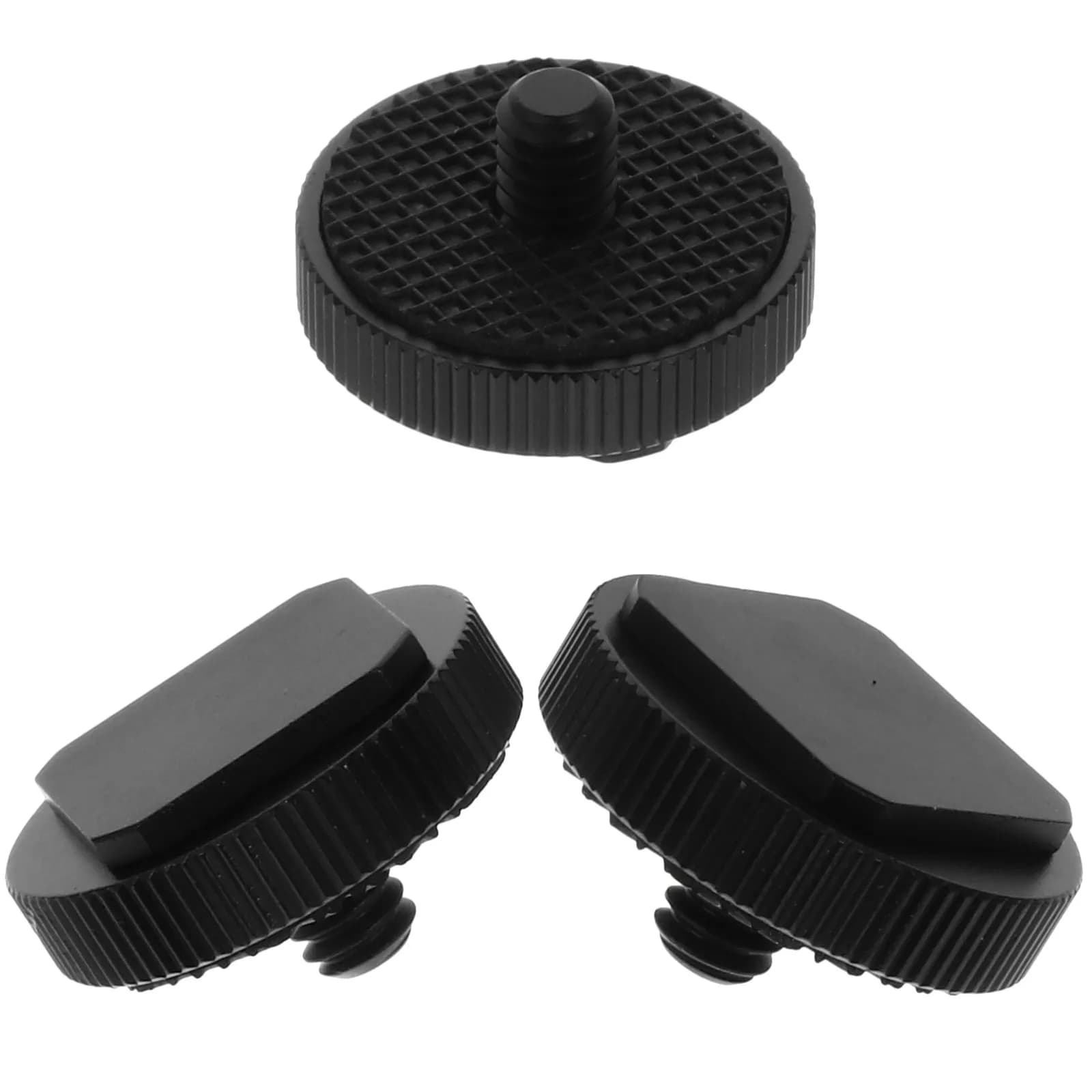 Set of 3 Hot Shoe Premium Aluminum Adapters for Photo Tripod, Cold Shoe Flash Support for DSLR, Microphone and Monitor