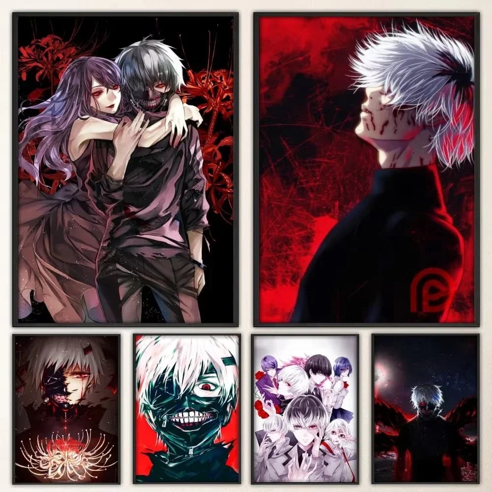 Anime Tokyo Ghoul Poster Prints Poster Wall Painting Bedroom Living Room Wall Bar Restaurant Sticker