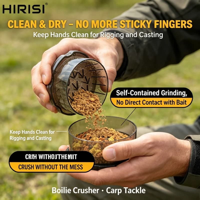 2026 Hirisi Bait Crusher Grinder Box for Boilies Pellets Non-slip Durable WB11 Carp Fishing Tackle Must-have