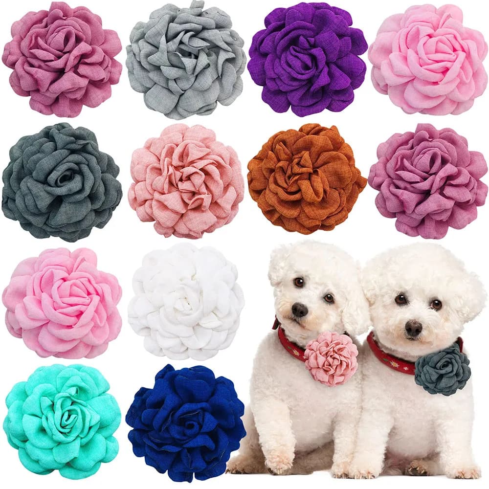 10/20PCS Collari di Fiori Per Cani Papillon Per Cani Rimovibili Con Fasce Elastiche Cuccioli Gatti Papillon Cravatte Per Toelettatura Del Cane accessori