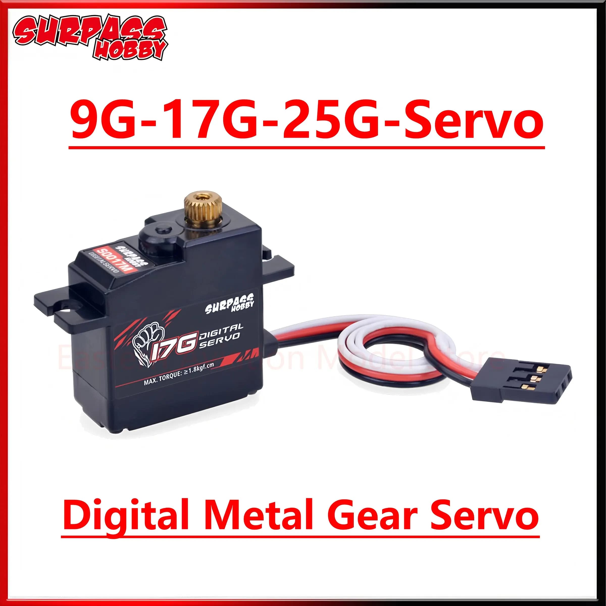 Surpass Hobby S009M 9G S0017M 17G 25G Metal/Plastic Gear Servo Digital RC Auto Air Robot Barca Wltoys Axial SCX24 Model Toy