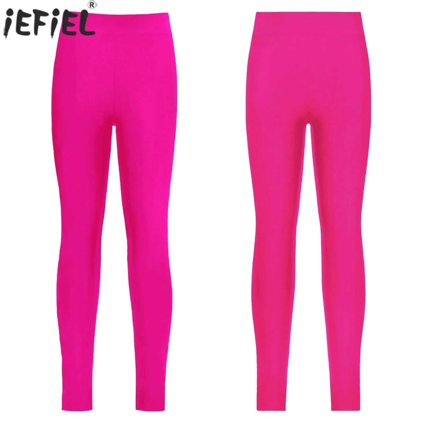 Bambini ragazze atletica danza ginnastica Leggings elastico in vita elastico pantaloni lunghi allenamento in palestra Yoga pattinaggio collant abbigliamento sportivo