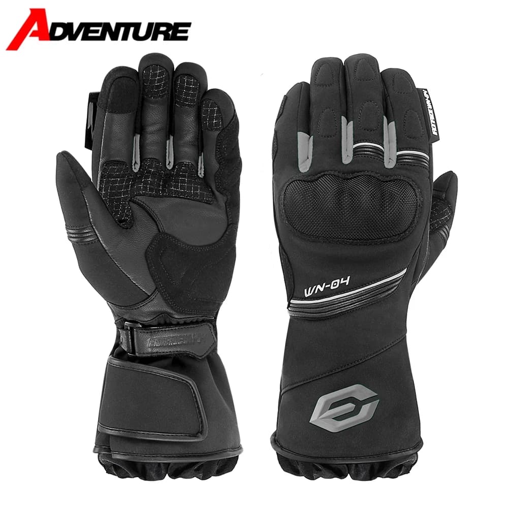 Guanti da moto da uomo invernali caldi antivento impermeabili guanti da equitazione fuoristrada guanti sportivi con dita intere touch screen anticaduta