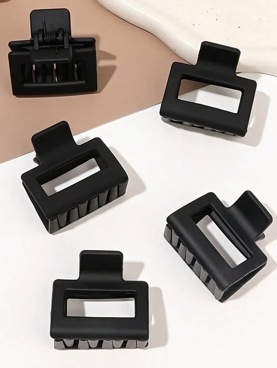 Fermagli per capelli quadrati neri opachi da 4 cm, clip per capelli da donna, accessori per capelli