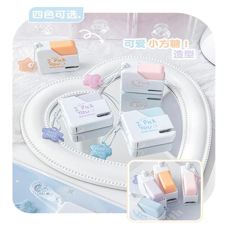RosyPosy Mini cucitrice portatile, aghi 40 n. 10 integrati, piccola cancelleria per cubetti di zucchero, viaggi, casa, studenti, uffici utilizzano accessori