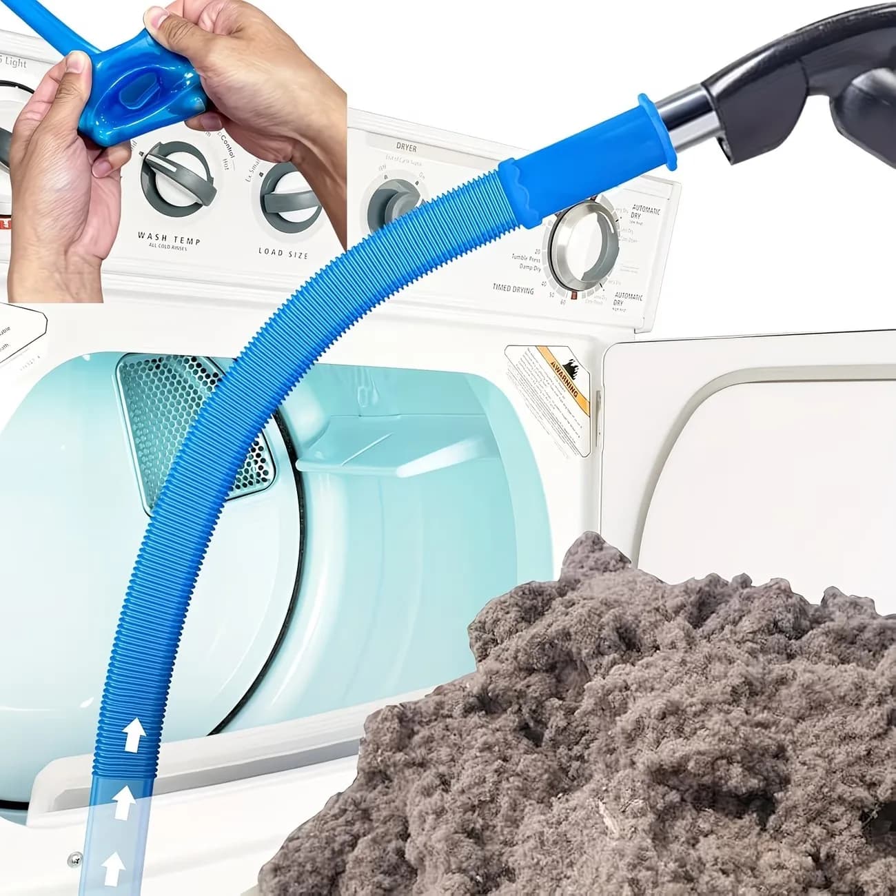 1Pc Dryer Vent Cleaner Hose - Flexible Yarn Removal Vacuum Hose Attachment with Elastic Connector, Suitable for Most Vacuum Cleaners, Suitable for Cleaning Laundry Vents, Dryer Yarn Cleaner | Flexible Hose Design | Plastic Hose