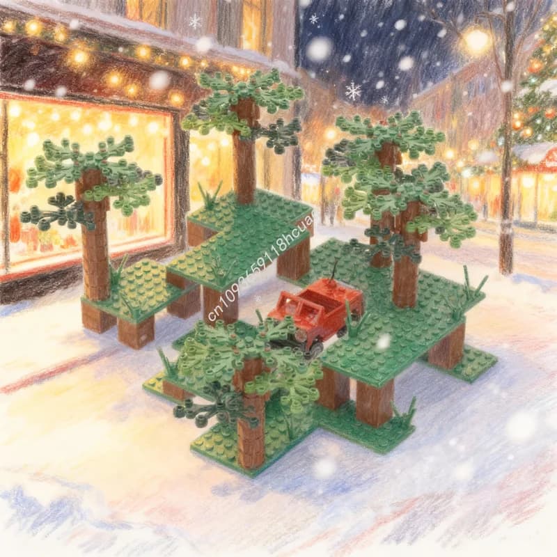 218 Pezzi MOC Bill S. Strange Woods Creator, Blocchi da Costruzione Architettonici, Regalo di Natale, Giocattoli Educativi per Bambini