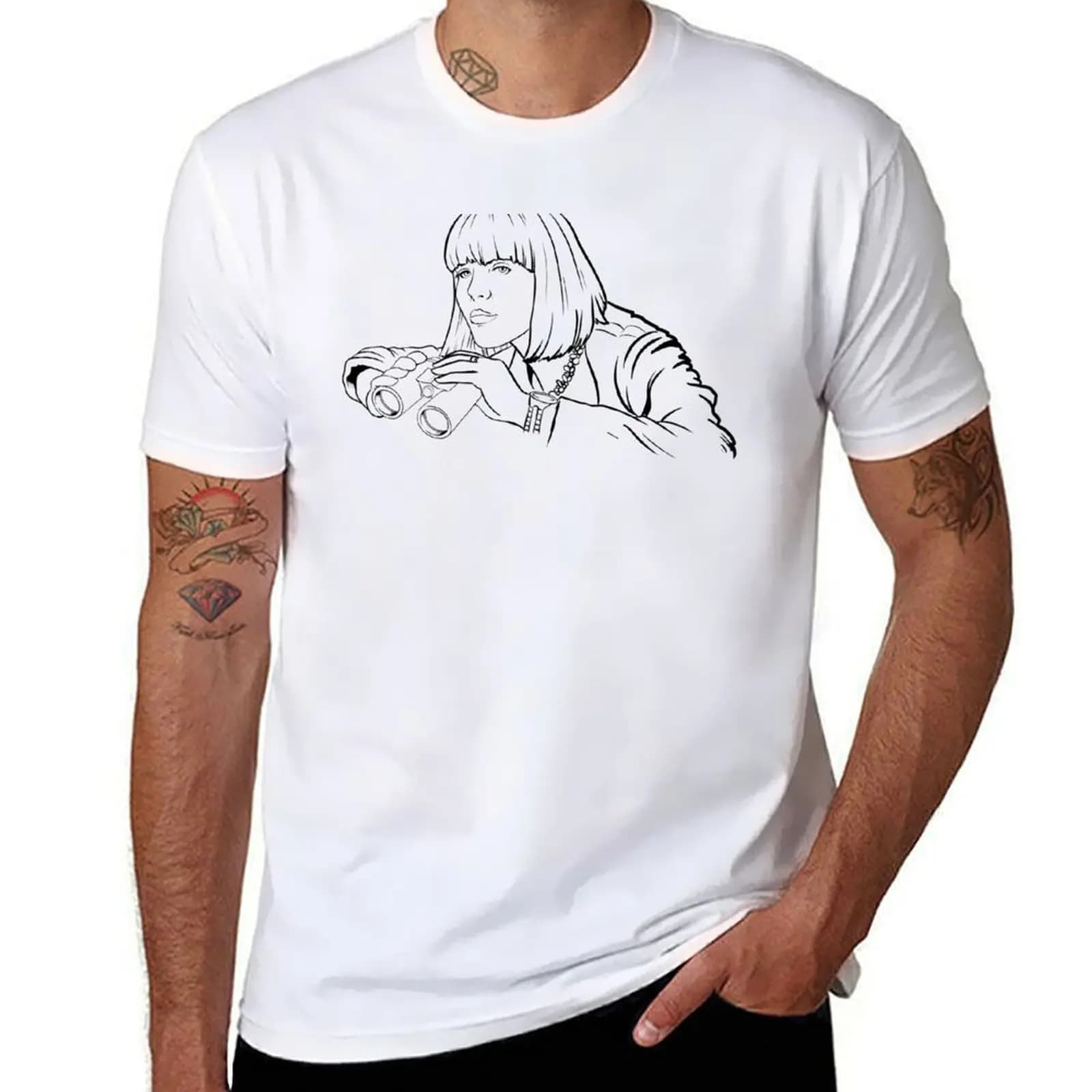 Adesivi per laptop Agatha Raisin, maschera, orologio, borsa tote, T-shirt Festival Casual a maniche corte