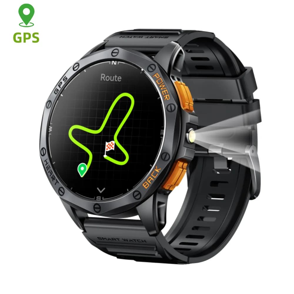 Orologio GPS Smartwatch K67 per Esterni, Impermeabile, Sportivo, con Bussola, Pressione Atmosferica, Altimetro, Bluetooth, per Campeggio, Escursionismo e Sopravvivenza