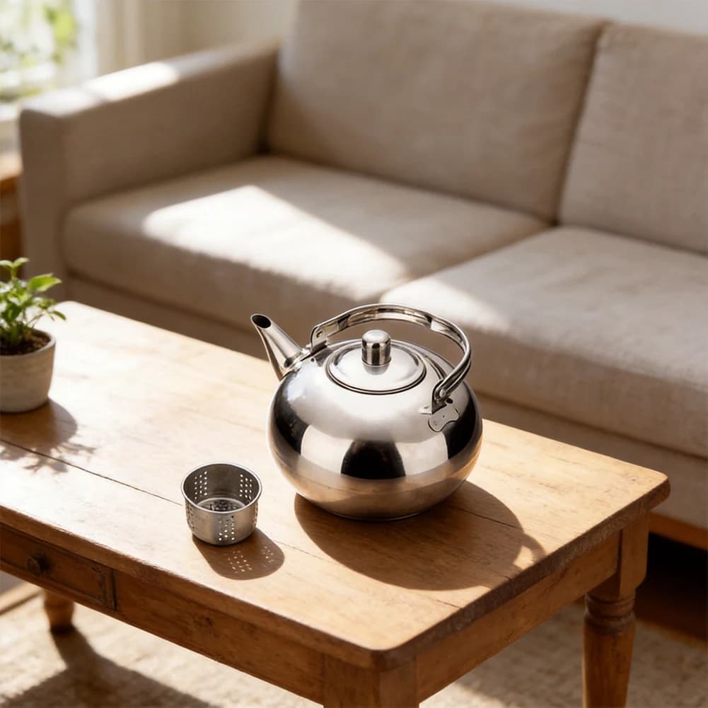 Stainless Steel Tea for kettle with Internal Strainer for Pure Tea Extraction - Optimized Base Design for Rapid and Uniform