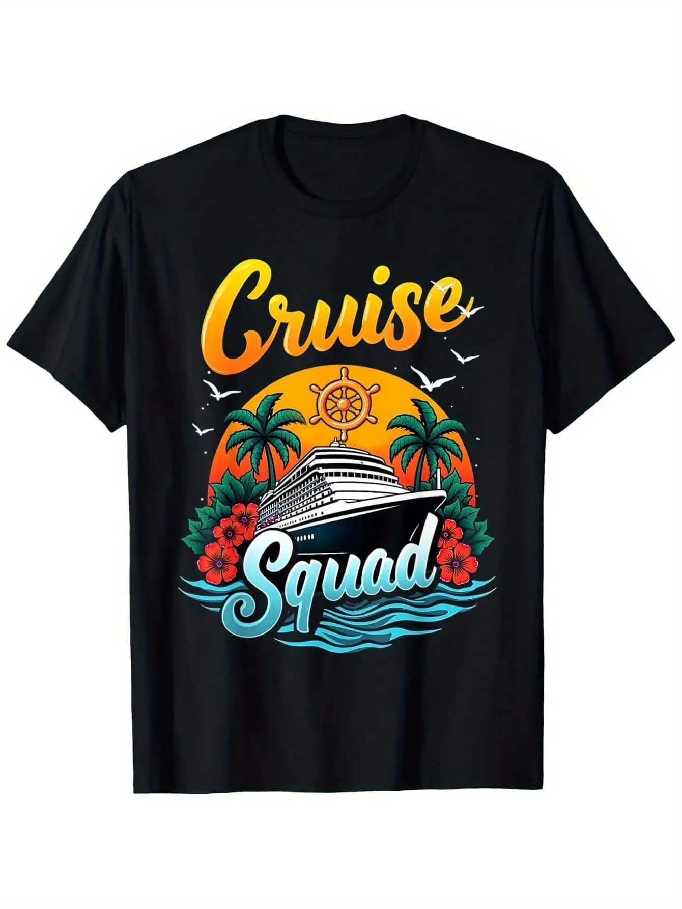 Cruise Squad 2025 T-shirt da crociera per famiglie per le vacanze estive, T-shirt da crociera, comoda maglietta girocollo a maniche corte da uomo