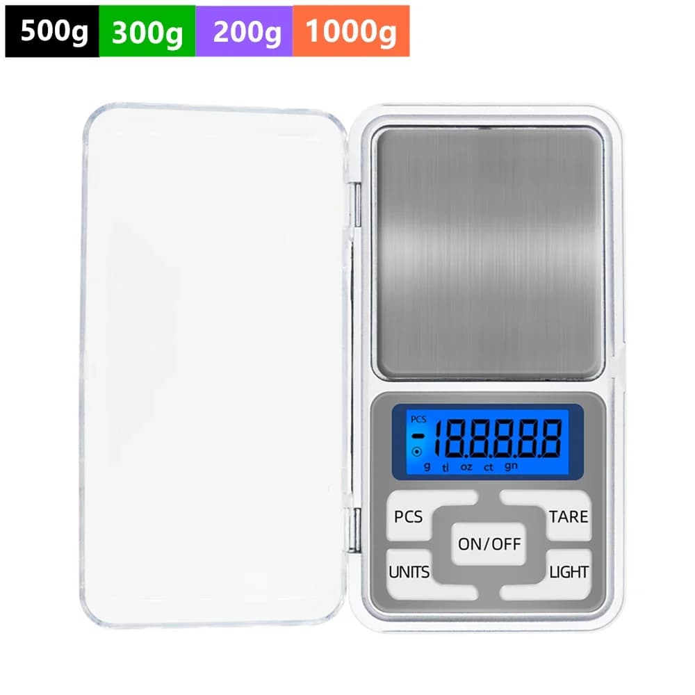 Bilancia per gioielli Peso Bilancia diamantata Bilancia da cucina Mini bilancia tascabile digitale Bagno 100g/200g/300g/500g/1000g 0,01g 0,1g