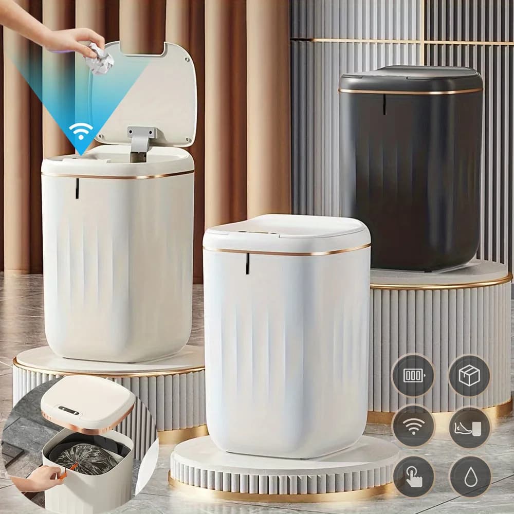 20/22/24L grande ricaricabile intelligente bidone della spazzatura con coperchio bidone della spazzatura per cucina camera da letto soggiorno bidone della spazzatura touchless