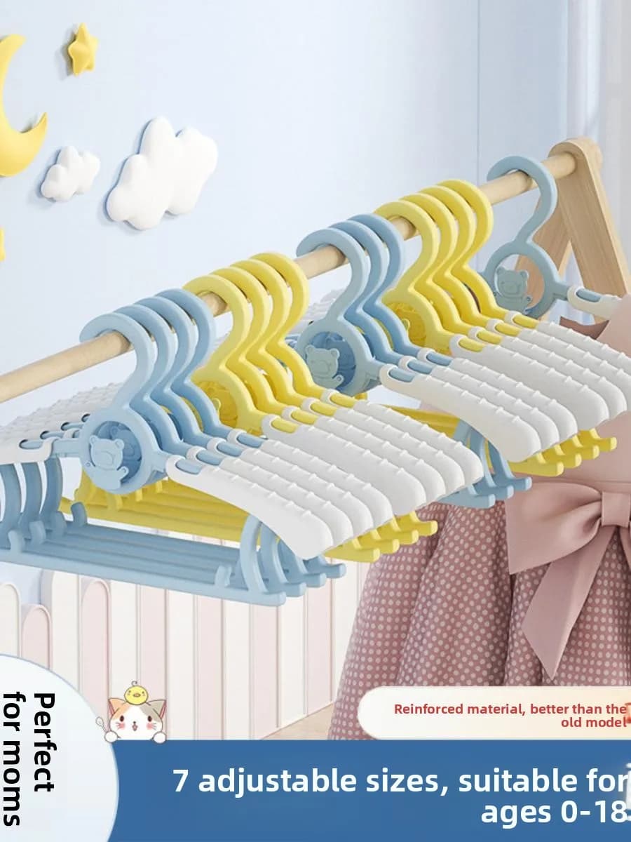 Appendiabiti per Bambini per Asciugare i Vestiti, Uso Domestico, per Neonati, Bambini Piccoli e Grandi, Appendiabiti in Plastica Retrattile Antiscivolo