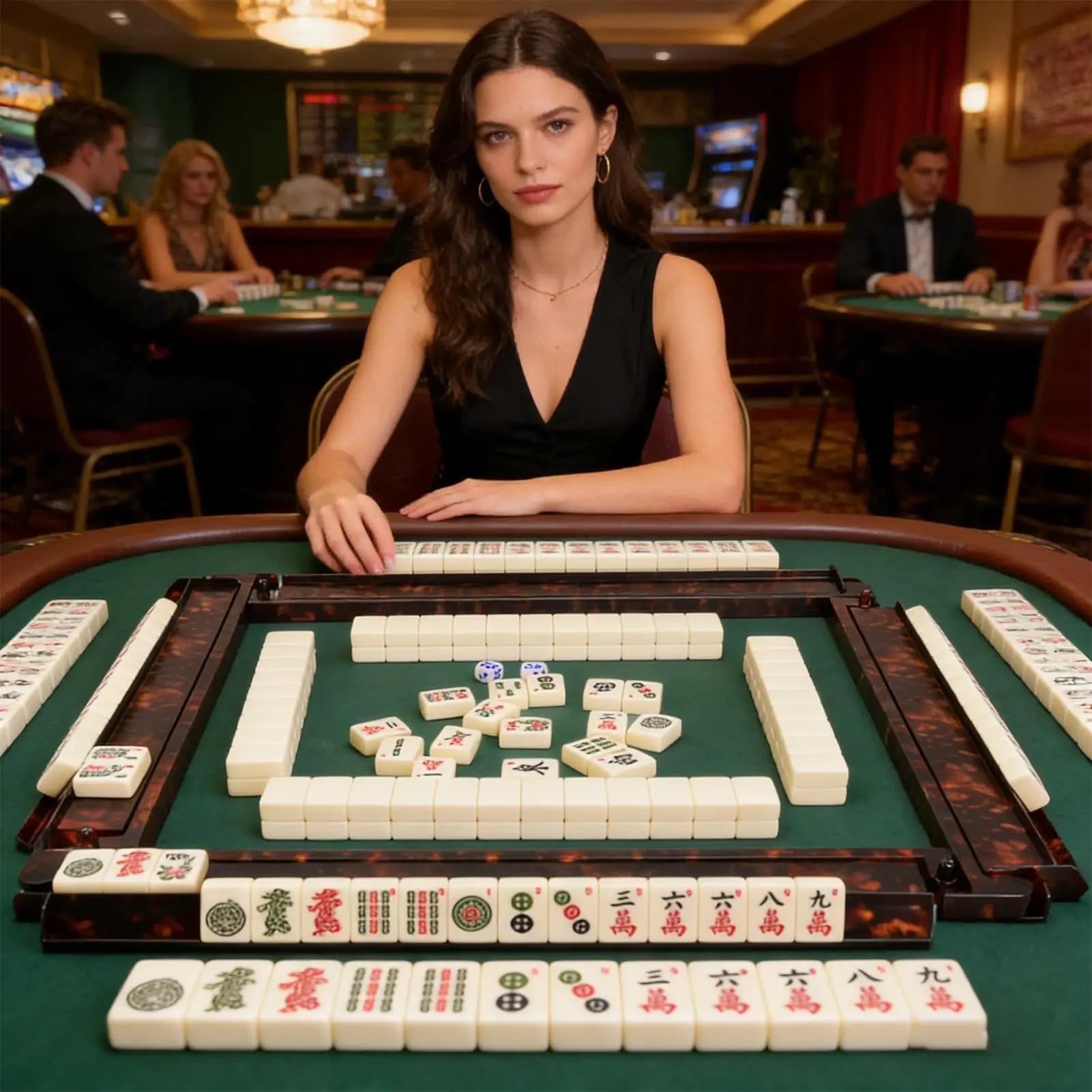 Supporto per Mahjong con Spingitori, Set da 4 Pezzi Antiscivolo, Organizzatore a Tartaruga, per Giocatori, Anziani e Appassionati