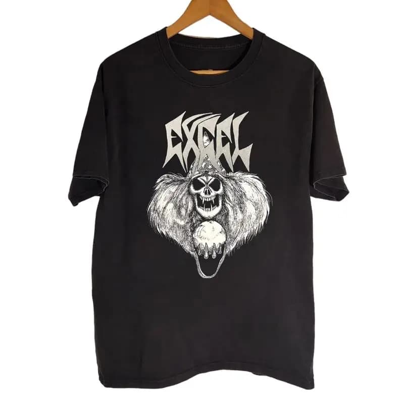 T-shirt vintage in cotone nero di tutte le taglie Excel Band