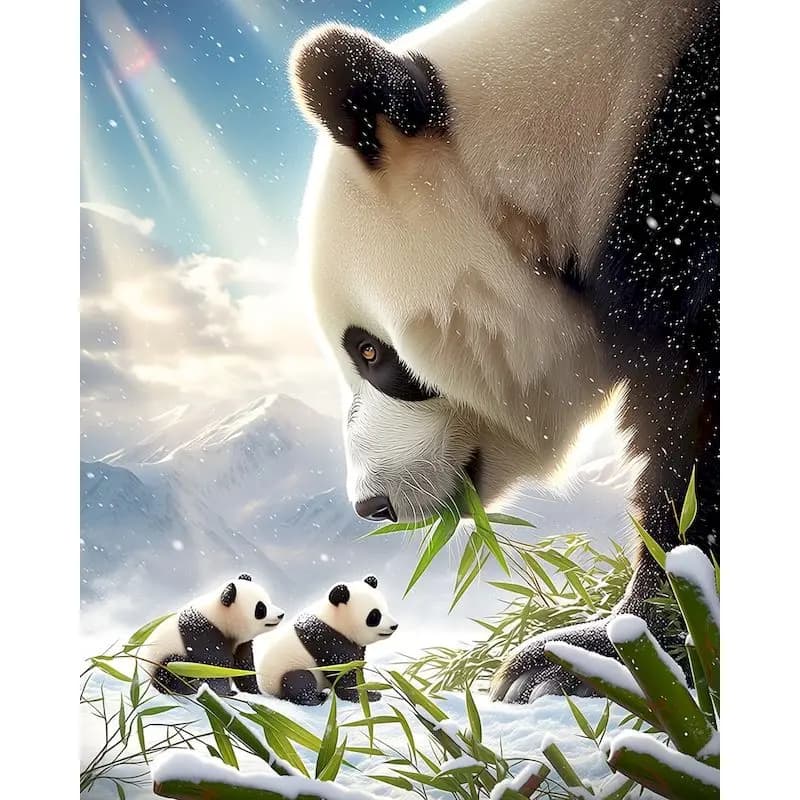 GATYZTORY Painting By Numbers Home Wall Art Decor Acrylic on Canvas Paints Panda Animal Classic Handpainted Picture Paint