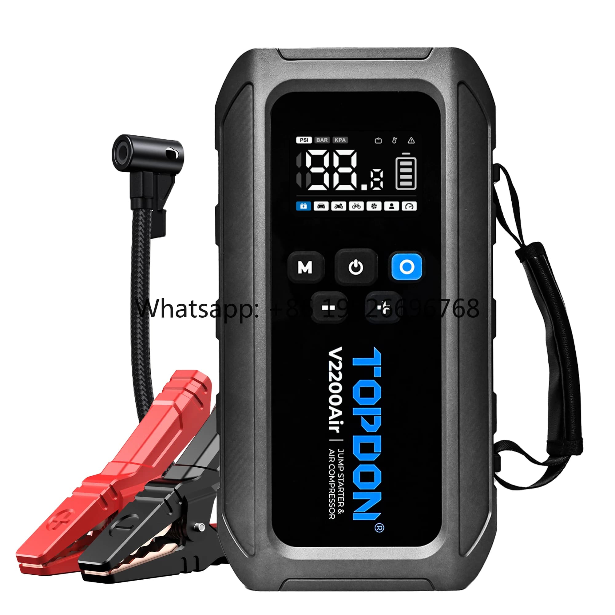 V2200 Avviatore d'Emergenza Portatile Multifunzione per Auto con Super Condensatore, Power Bank e Compressore d'Aria