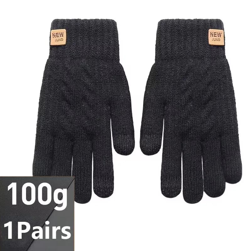 Velvet touch screen gloves Fashionable black braided winter gloves Hot and hot typing gloves for men and women