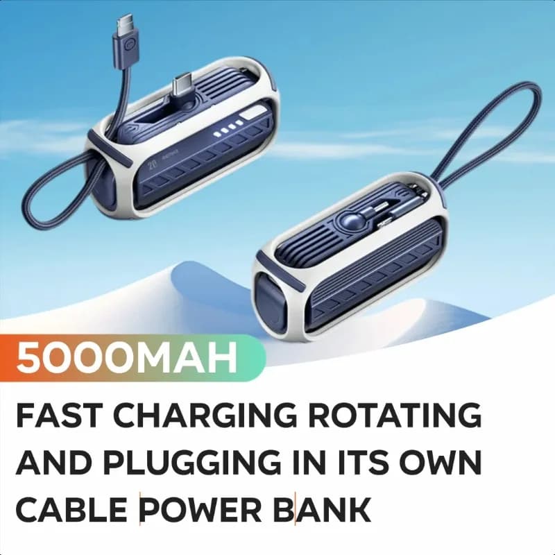 Capsule da 20 W a ricarica rapida che gira e collegare nel suo proprio cavo Power Bank Mini alimentatore mobile portatile