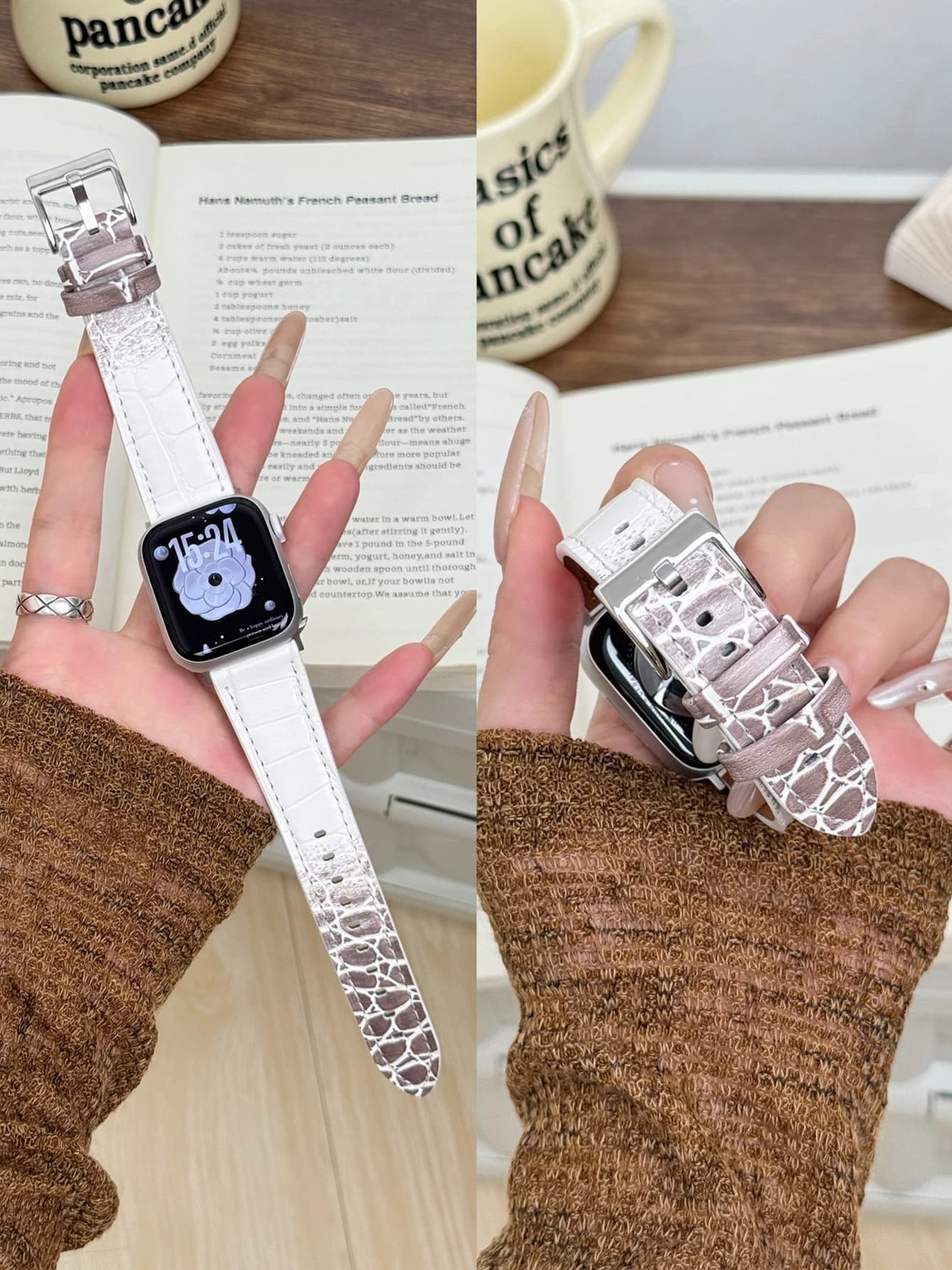 Strap For Apple Watch Leather Loop Band Women Correa 38mm 40mm 41mm 42mm 44mm 45mm 46mm 49mm