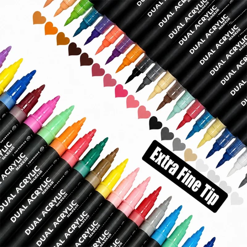 12-60 Colors Acrylic Marker Pen Direct Liquid Acrylic Paint Markers Pens Canvas Rock Glass Wood Paper DIY Art Markers