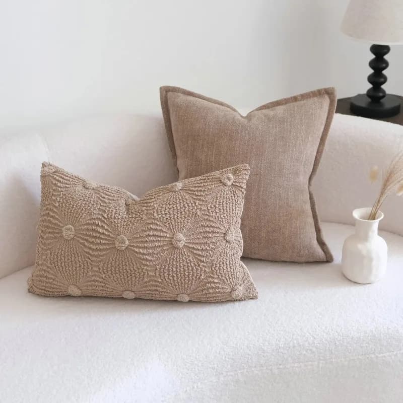 Fodera per cuscino con bolle rugose marrone kaki Fodere per cuscini decorativi dal design moderno Divano di lusso Testiera Federa Decorazioni per la casa