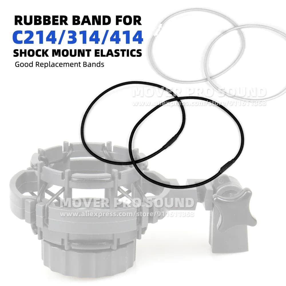 Per AKG C 214 314 414 C214 C314 C414 B Cinghie elastiche Supporto per microfono di registrazione Microfono Shock Mount Anello Anello Elastico Stringa