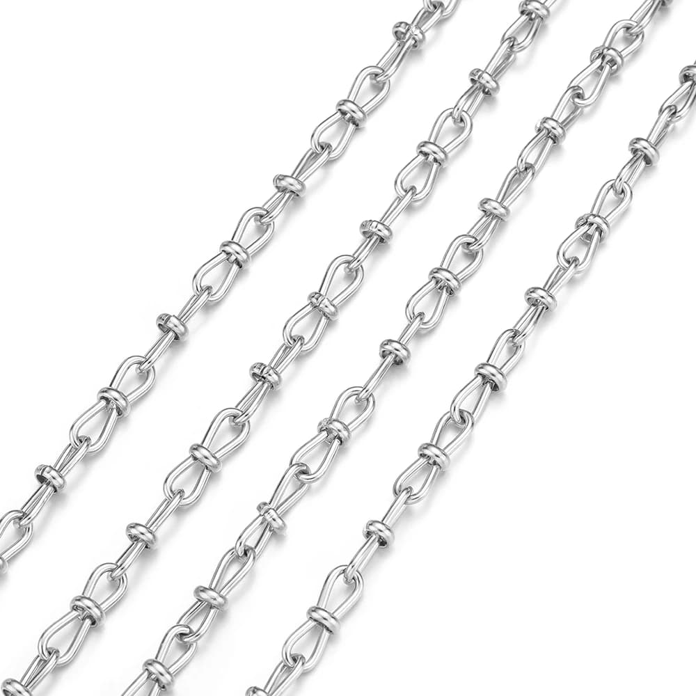 1 Meter 304 Stainless Steel Bowknot Chains for Hiphop Necklace Findings Punk Bracelet Wholesale DIY Fashion Jewelry Accessories