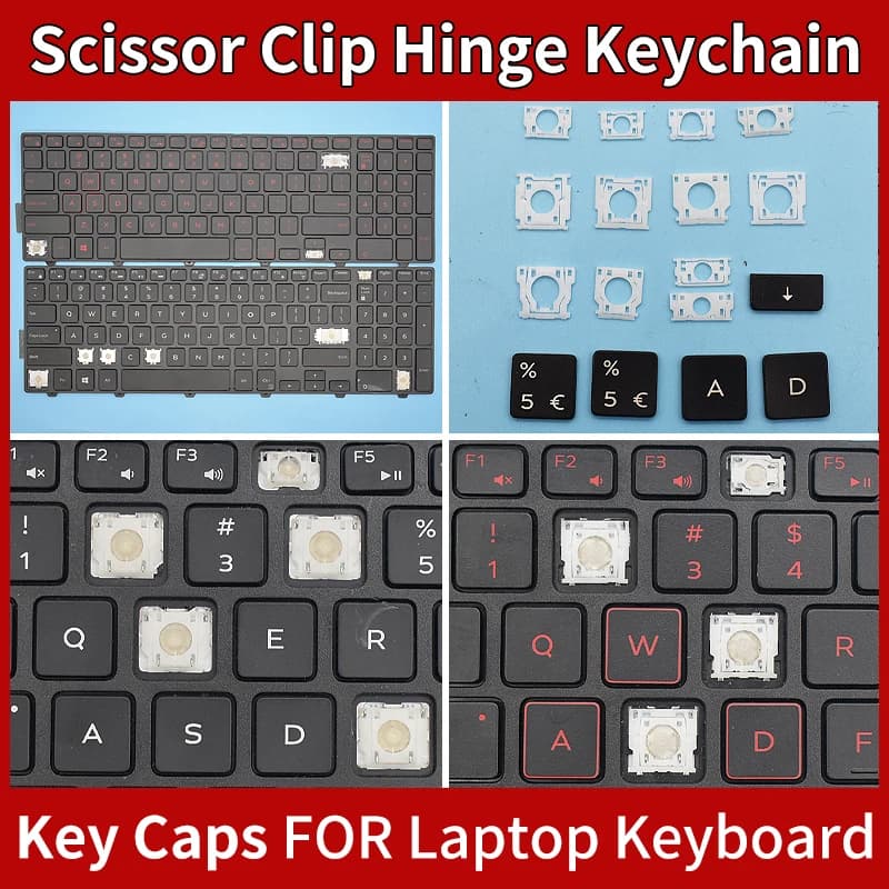 Sostituzione Keycaps cerniera a Clip a forbice per Dell Inspiron 15 17 5577 5576 3541 3542 3543 5547 5548 5542 7557 7559 portachiavi