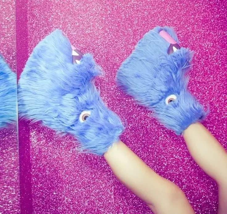 Pelliccia da donna Baby Blue\Verde Carino Zeppe con plateau Stivaletti corti Tacchi altissimi Designer di lusso Scarpe Lolita Y2K di grandi dimensioni
