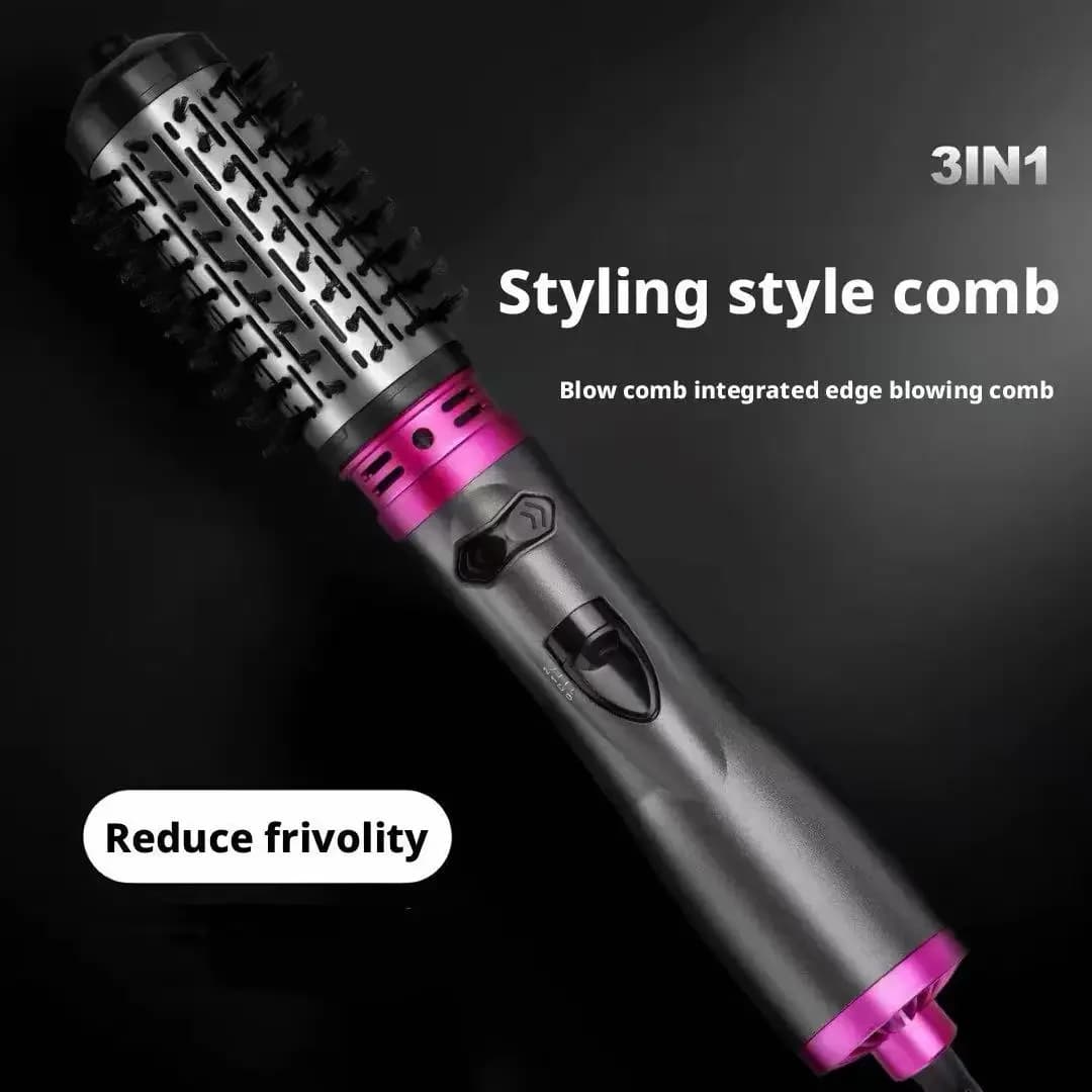 Hot air brush 3 in 1 with automatic rotation for large waves, constant temperature, strong wind, hair protection, volumizing.