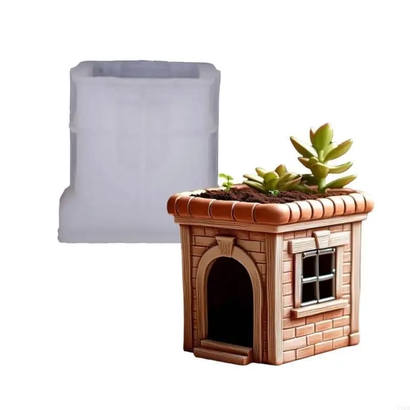CORD Silicone House Mold For Resin Jewelry Container Crafting DIY Plant Pot Ornament