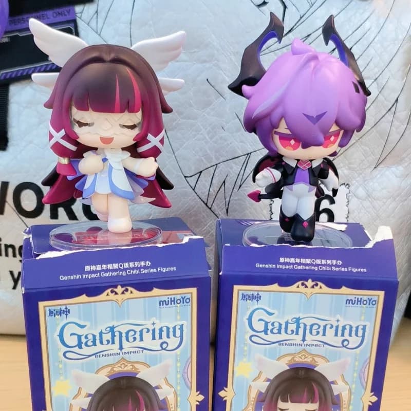 POP MART Genshin Impact Carnival Gathering Q Version Blind Box Figures Cute Mini Anime Doll Desktop Decor Collectible Toy Gift