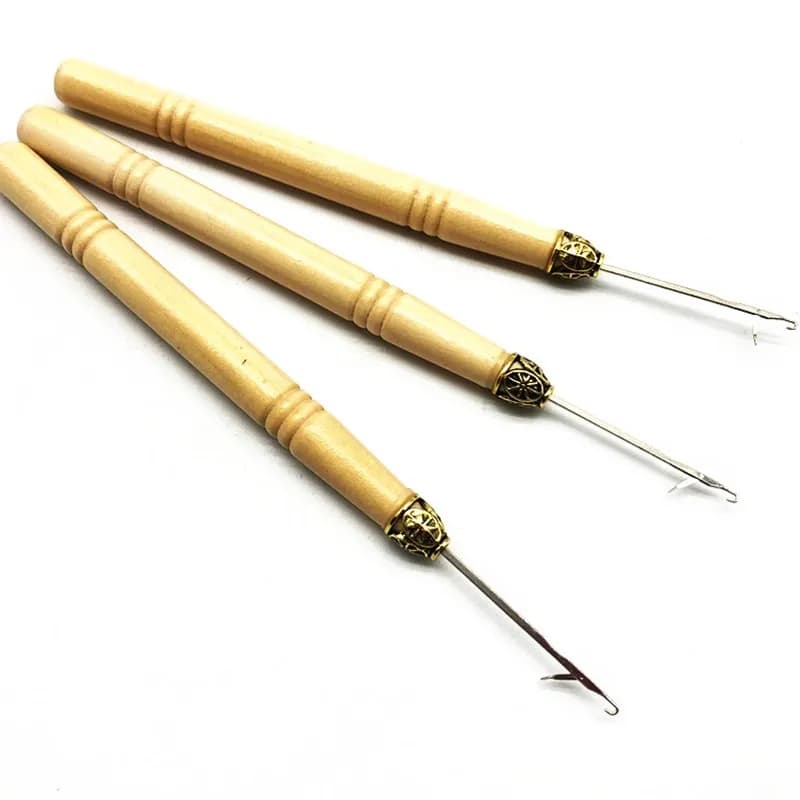 Small Size Crochet Needle Set for Sweater Repair Handmade Knitting Tool Kit with Hook Head Hole Mending DIY Home Fabric