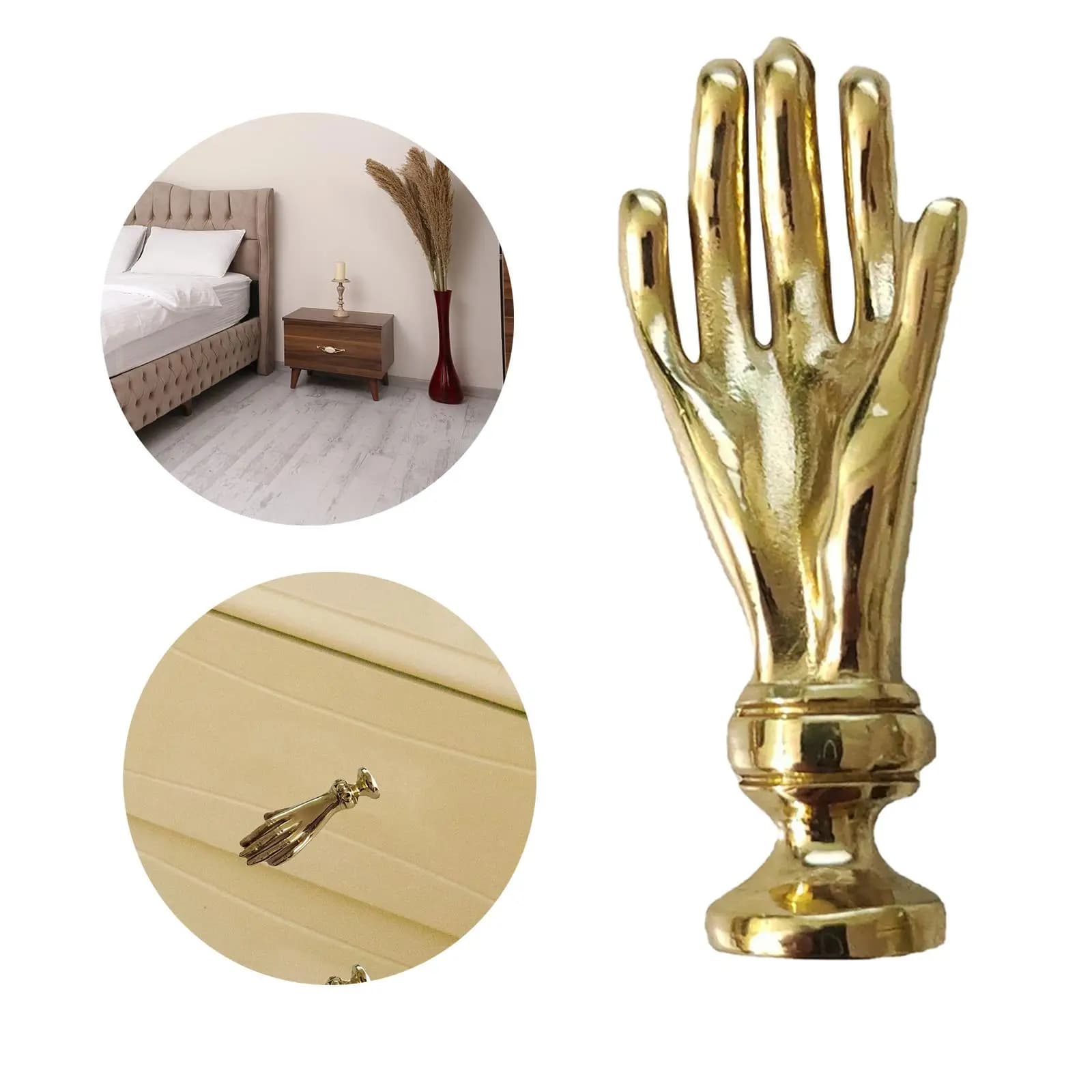 Maniglie Vintage in Metallo a Forma di Mano con Viti, Foro Singolo, per Cassetti, Bagno, Libreria, Comodino, Armadio