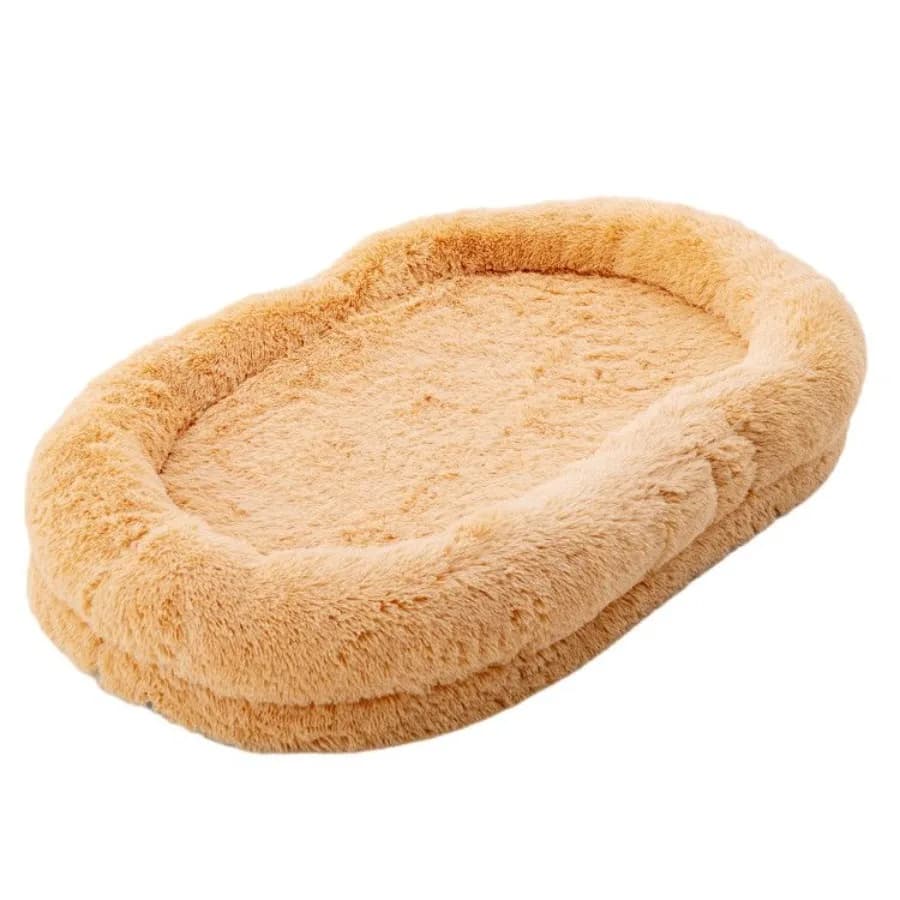 Cuccia Lavabile per Cani e Umani con Morbida Coperta e Cuscino Imbottito in Grigio per Uso Interno, Lavabile in Lavatrice, con Felpa Accogliente