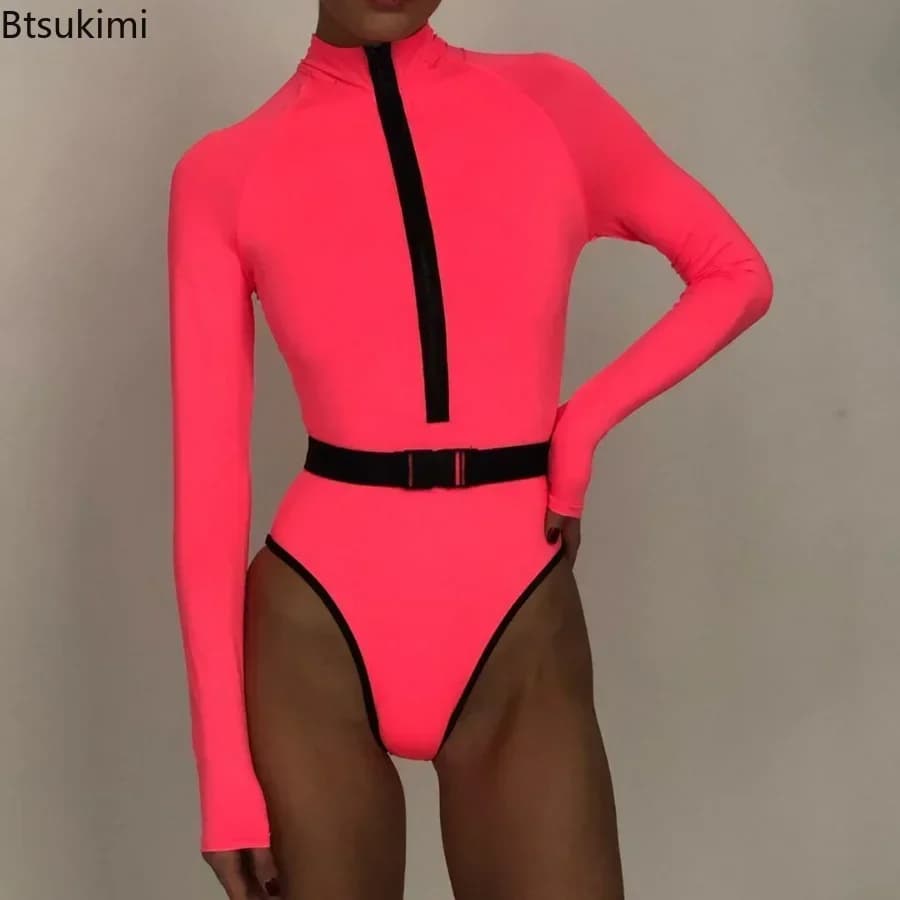 New Sexy Interior Swimwear 2026 for Women, Surf Set with Hinge and Long Sleeves, Women's Sportswear