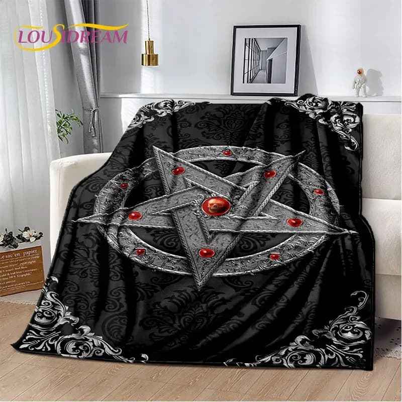 Coperta Morbida in Peluche 3D con Teschio Gotico Horror, Coperta in Flanella per Soggiorno, Camera da Letto, Divano, Picnic, per Bambini