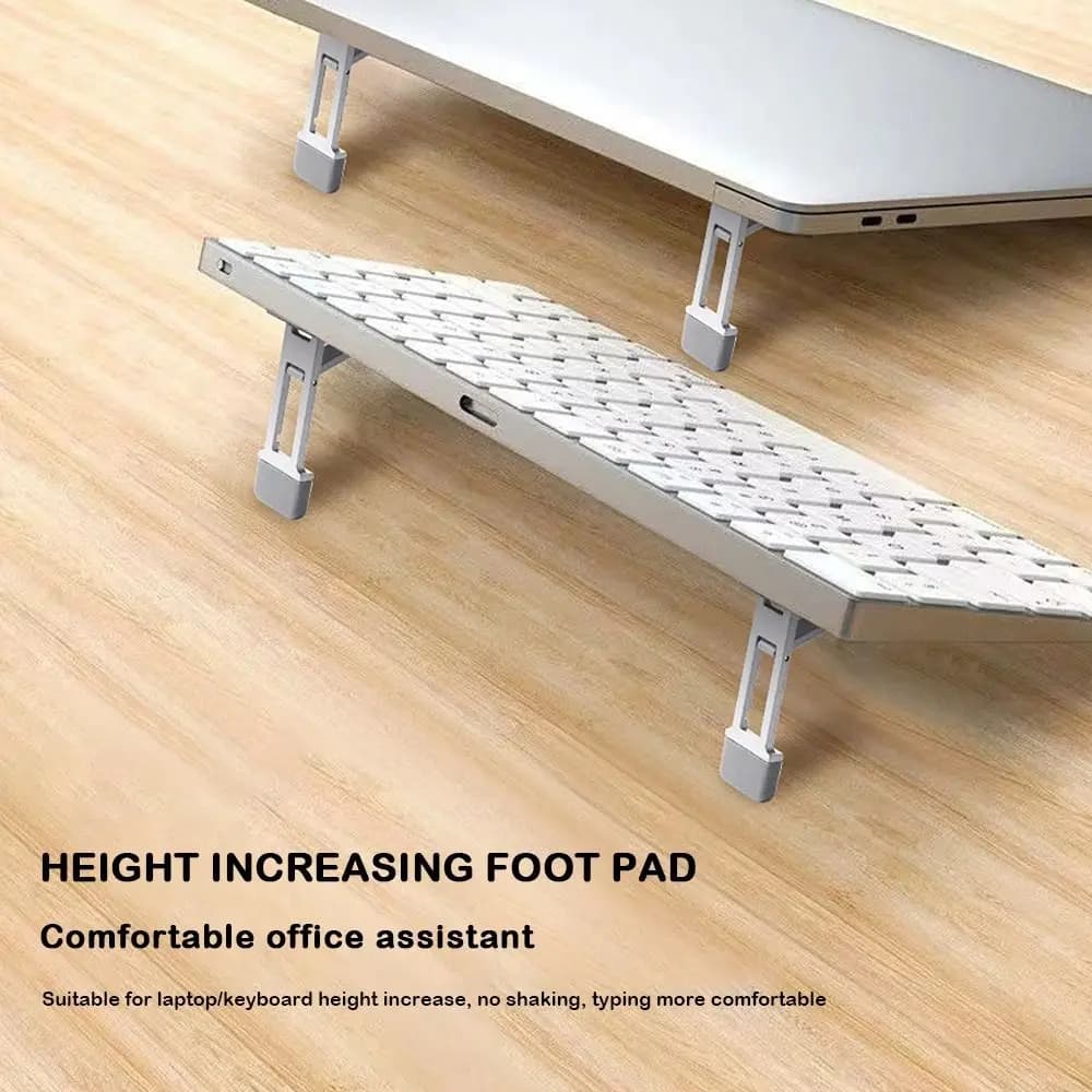 Supporto per Laptop Pieghevole Portatile (2 Pezzi) Regolabile a 3 Altezze, Rialzo per Laptop Ventilato in Lega di Alluminio per Raffreddamento