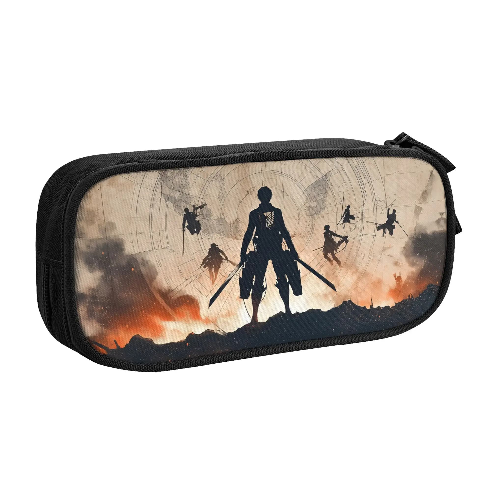 Astuccio per matite Eren, porta penne, portaoggetti per cancelleria, Attack on Titan, grande astuccio porta penne, borsa per matite per studenti