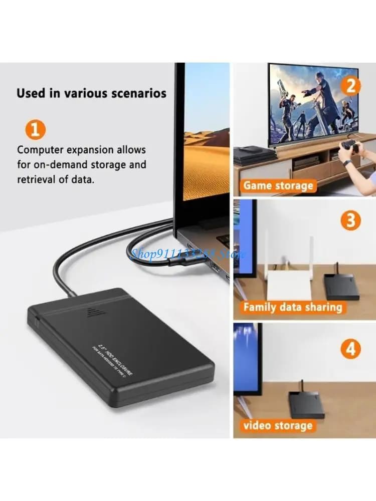 G88D Custodia per dischi rigidi USB USB 2.0/Tipo C da 2,5 pollici Custodia esterna per dischi rigidi Installazione semplice
